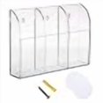 thumbnail image 3 of Clear Acrylic TV Remote Control Holder Remote Control Caddy Wall Mount Media Organizer Storage Box Rack for Phone Air Conditioner TV Remote Control Storage Case, 3 Slots, 3 of 4