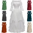 thumbnail image 4 of Vestido largo estilo corte de cintura con diseño de corte medieval para Halloween, 4 of 6