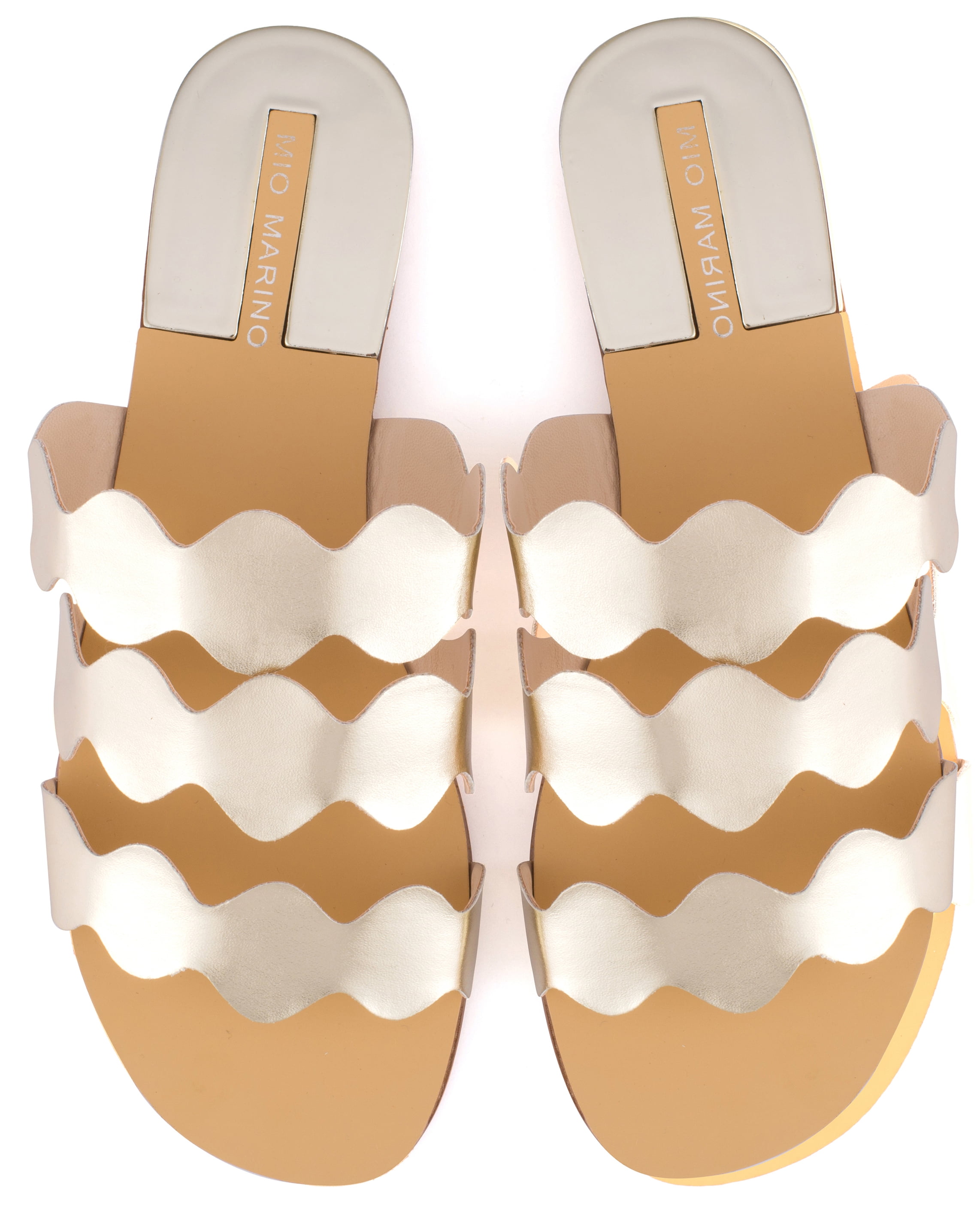 Mio Marino Frillscalloped Slide Sandals for Women
