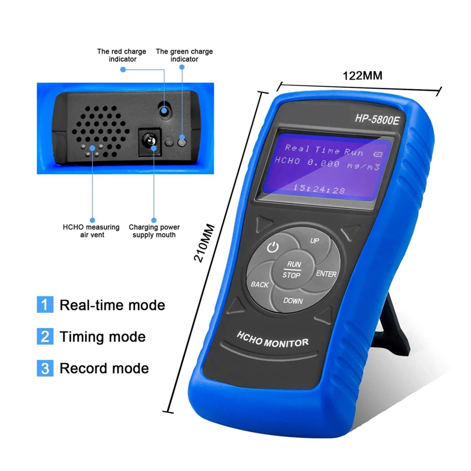 -5800E Digital Formaldehyde Detector Air Quality Tester Gas Detector for Industry,Home,Air Purifier Quality,Environment