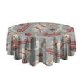 thumbnail image 5 of Baseball Silhouette Pattern Round Tablecloth 60"x60",Wrinkle Wipeable Table Cloth for Kitchen Dining Room Picnic Patio Party, 5 of 6