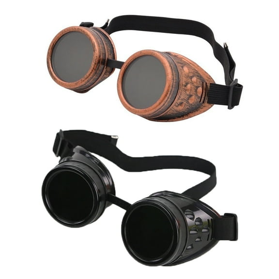 WONIU Retro Steampunk Goggles for Women Victorian Sunglasses Goggles Black Punk Gothic Glasses for Halloween