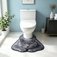 thumbnail image 5 of Roiihwy Cute Animals Toilet Rugs U Shaped Non Slip Bath Mats, 20x16 Inch Soft Absorbent Plant Bathroom Rugs, Contour Bath Rugs for Toilet Base Bathroom Shower Floor, 5 of 6