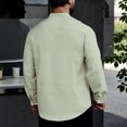 thumbnail image 4 of Dresfit Henley Shirts for Men Button Down Long Sleeve Tennis Tees Solid Loose Basic Business T Shirts Cotton Lightweight Tops Light Green L, 4 of 5