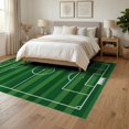 thumbnail image 3 of ODIKA 6'x9' Washable Area Rug Non-Slip, Chair-Friendly, Soccer Field Stadium Stripe Interactive Velvet Practice Football Flowing Dynamic for Dining Room, Under Table, Office Décor, 3 of 7