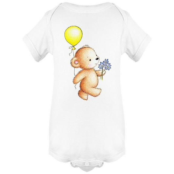 Bear With Yellow Balloon Bodysuit Infant -Image by Shutterstock, 6 Months