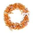 thumbnail image 2 of 13.8 Inch Fall Wreaths for Front Door Bunny Tails Dried Flowers Wreath with White Lace Bow Artificial Pampas Grass Hanging Wreath for Autumn Thanksgiving Home Decorations (Orange), 2 of 4