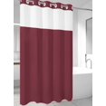 thumbnail image 2 of No Hook Shower Curtain with Snap-in Liner, Red Solid Color Waterproof Fabric Bathroom Curtains, Aesthetics Contemporary Luxury Bath Curtains & Mesh Top Window Stand Up Stall 36"x72", 2 of 9