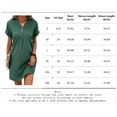 thumbnail image 2 of MORTTIC Women's V-Neck Short Sleeve Button T-Shirt Dress, Casual Loose Fit Ribbed Sundress, Solid Color Summer Mini Dress, S, 2 of 6