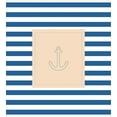 thumbnail image 3 of Harbour Stripe Duvet Cover Set, Maritime Anchor over Pastel Nautical Lines Ocean Design, Decorative 3 Piece Bedding Set with 2 Pillow Shams, Queen Size, Violet Blue Peach White, by Ambesonne, 3 of 3