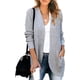 thumbnail image 4 of 2023 Otoño Invierno Mujer Frente Abierto Manga Larga Suelto Slouchy Waffle Chunky Knit Cardigan Suéter con Bolsillos, 4 of 5