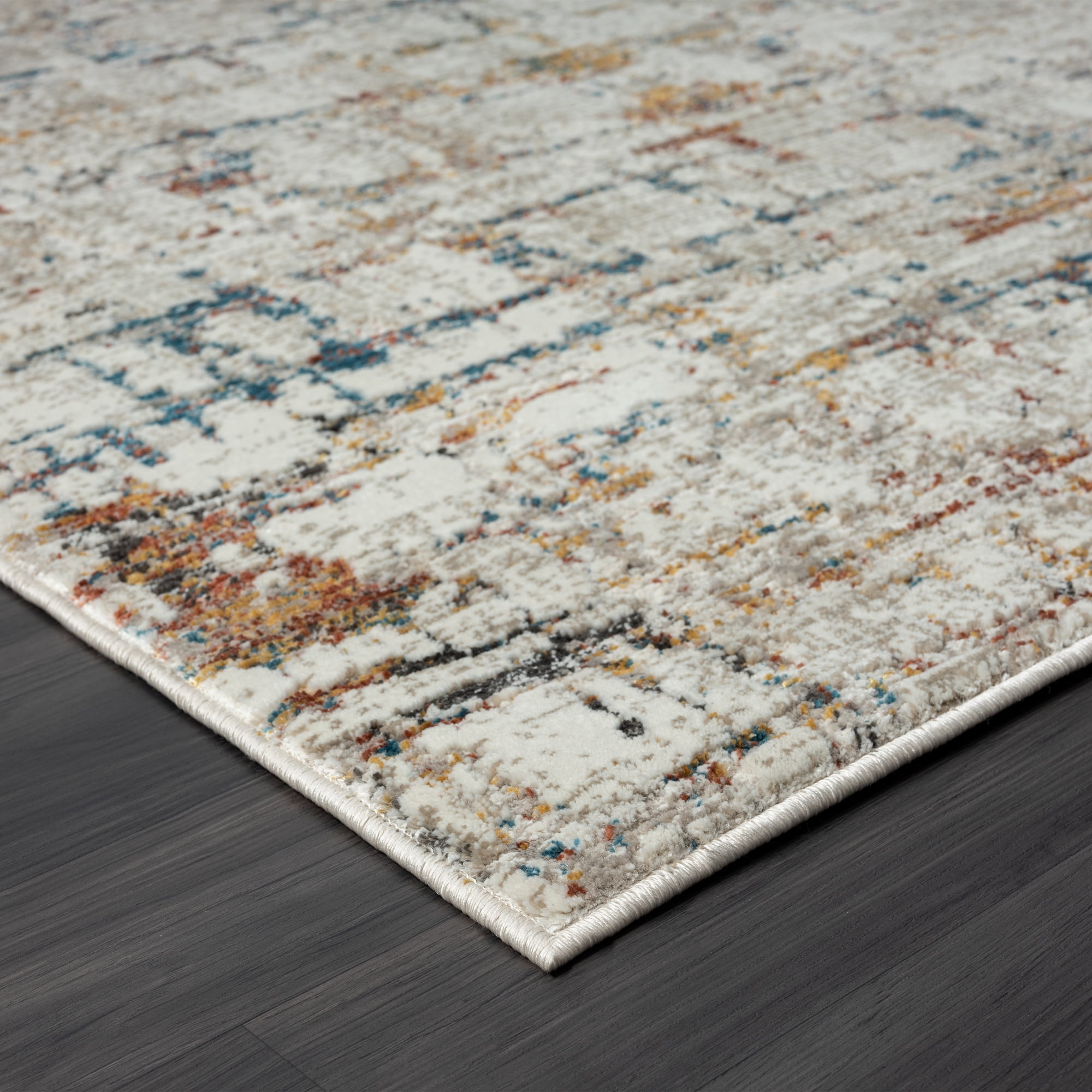Harlow Hill Claire Gray/Multi Abstract Polyester Blend Indoor Area Rug9' x 12'6"