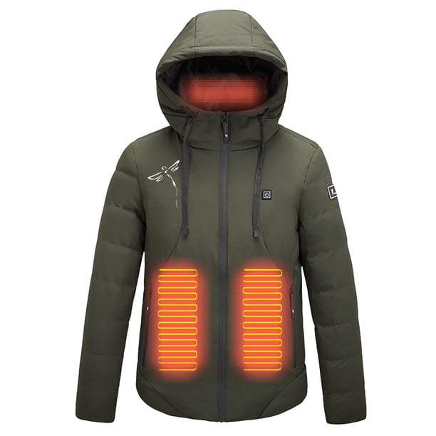 Chaquetas y abrigos casuales de manga larga con capucha, con USB, temperatura constante, calefactables, resistentes al viento, talla grande, para hombre y mujer, invierno, 4 unidades