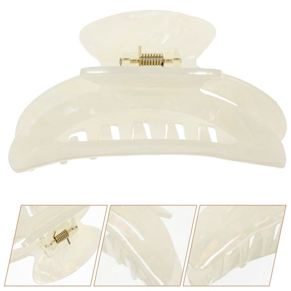 Raindrops Elegant Beige Hair Claw Clips for Women with Acetate Sheet Material Practical for Decoration 3.5 Inches