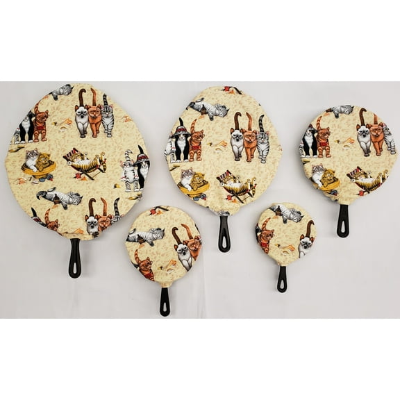 Beach Cats Cast Iron Pan Covers (Set of 5) by Penny's Needful Things