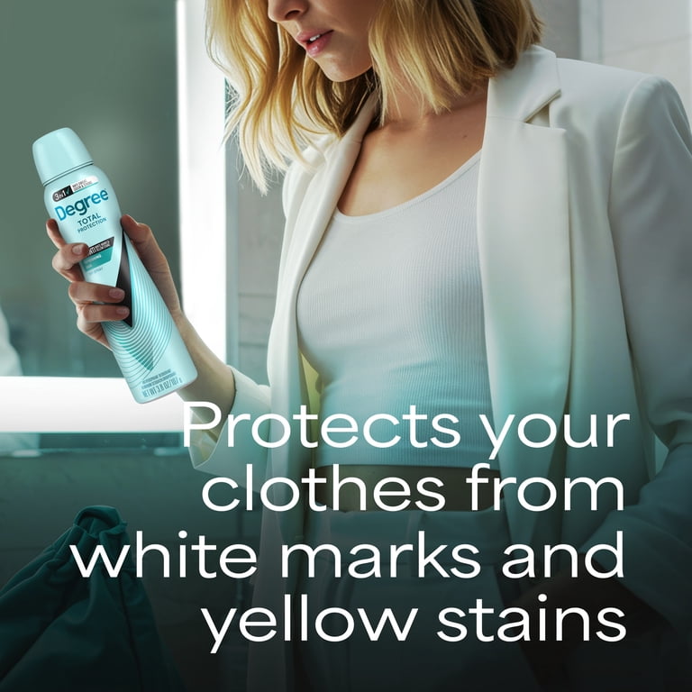 Degree UltraClear Black+White Antiperspirant Deodorant Dry Spray Anti-White Marks and Yellow Stains Pure Rain Antiperspirant for Women, 3.8 oz - Walmart.com Degree UltraClear Black+White Antiperspirant Deodorant Dry Spray Anti-White Marks and Yellow Stains Pure Rain Antiperspirant for Women, 3.8 oz - Walmart.com
