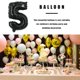 thumbnail image 4 of Kearding 16 pulgadas Tamaño grande Oro Plata Rosa Oro Número Globo Cumpleaños Decoraciones para fiestas de bodas Globos de aluminio Niño Niño Juguete Kits de decoración para fiestas negro cinco, 4 of 6