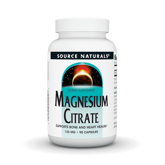 Source Naturals Magnesium Citrate, Supports Bone and Heart Health* 133 mg - 90 Capsules