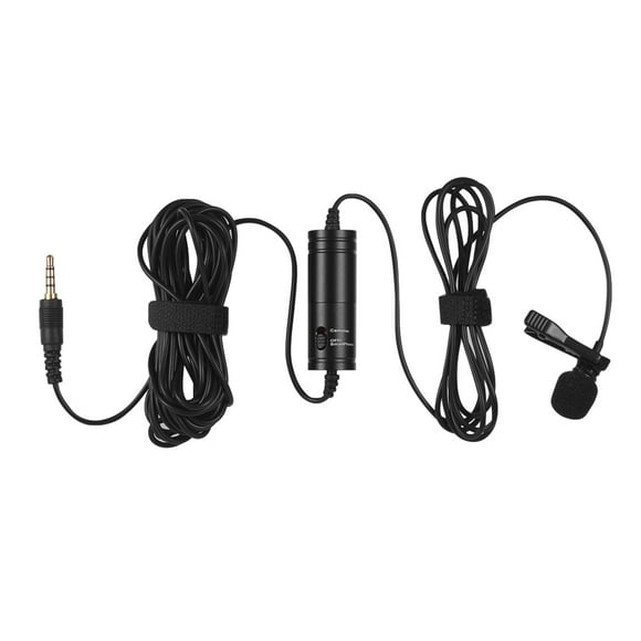 Mini Lapel Lavalier Clip-on Microphone Wired Condenser Mic Supports Smartphone/ Camera Mode for iPhone iPad Android Mobile Phone DSLR Camera PC Laptop