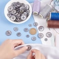 thumbnail image 3 of 100pcs Natural Shell Buttons 4-Hole Sewing Buttons 10/15/20mm Round Shell Buttons Grey Craft Seashell Buttons for Cloth Coats Suits Jacket Blazers Jeans Skirts Sewing Craft Making, 3 of 9