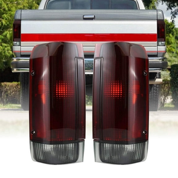 1987-1989 Ford F-150 / F-250 / F-350 & Bronco Dark Red Smoke Lens Tail Light - Unique Style Racing