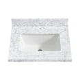 thumbnail image 2 of Zevio 25"W x 22"D Natural Marble Vanity Top in Carrara White with Ceramic Sink, 2 of 12