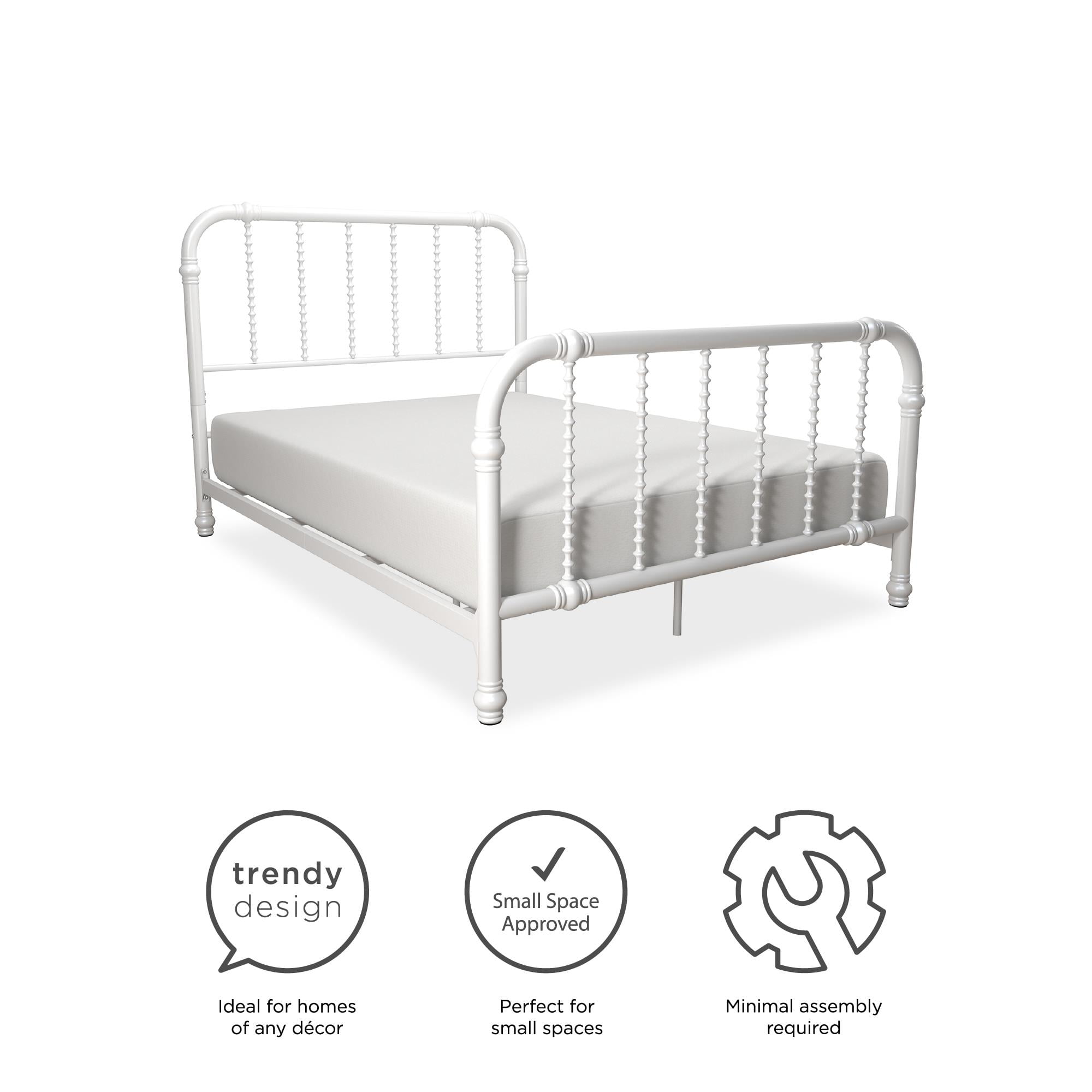 DHP Jenny Lind Metal Bed, Full, White