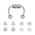 thumbnail image 3 of facefd Magnetic Fake Septum Nose Rings Hoop Horseshoe for Women Acrylic Silver, 3 of 8