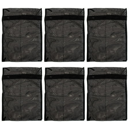 FRCOLOR  6 Pcs Laundry Bag Netted Hand Wash Mesh Bags Black Lingerie Travel