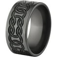 thumbnail image 2 of 10mm Flat Black Zirconium Ring with a Milled Celtic Design, 2 of 3