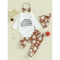 thumbnail image 2 of Bagilaanoe 3pcs Newborn Baby Girl Boy Pants Set Long Sleeve Romper Tops + Cartoon Leggings + Headband 3M 6M 12M Infant Casual Clothes, 2 of 9