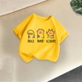 thumbnail image 5 of NAISIBABY Girls Short Sleeve T-Shirt, Round Neck Graphic Summer Cotton Kids Casual Fashion Tee Yellow 12T, 5 of 5