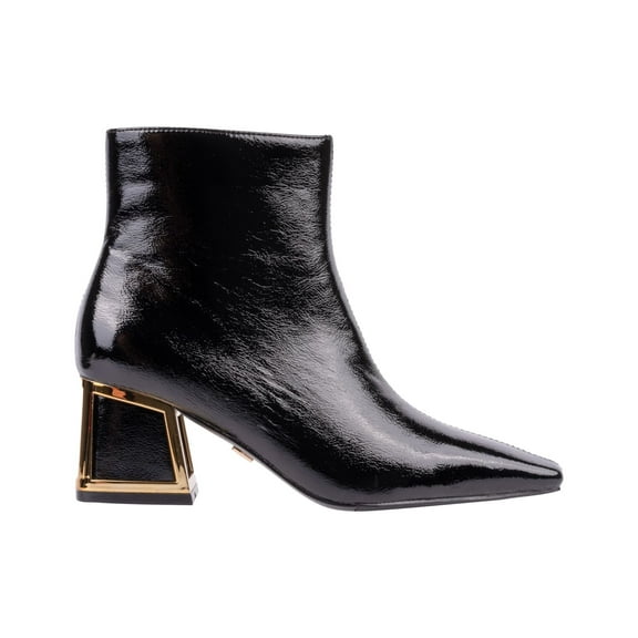 Ninety Union Brooke Metallic Trim Block Heel Bootie, Black, 10