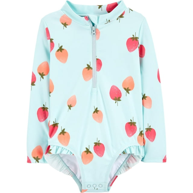 Traje de baño Simple Joys de Carter's Girls Blue Strawberries 3T
