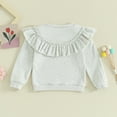 thumbnail image 3 of Bagilaanoe Toddler Baby Girl Casual Sweatshirt Long Sleeve Ruffle Pullover 9M 12M 18M 24M 36M 48M Kids Loose Tee Tops, 3 of 7