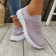 thumbnail image 2 of Espadrilles Légères en Tricot à Enfiler pour Femmes, Respirantes, Antidérapantes, Chaussures de Course, Chaussures de Tennis Décontractées à Semelle Compensée, Rouges, Taille 9,5, 2 of 6
