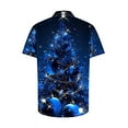 thumbnail image 4 of JURANMO Todays Daily Deals Clearance Christmas Shirts for Men Big and Tall Button Down Hawaiian Shirts Casual Short Sleeve Lapel Blouse Tops 2024 Xmas Gifts Blue M, 4 of 6