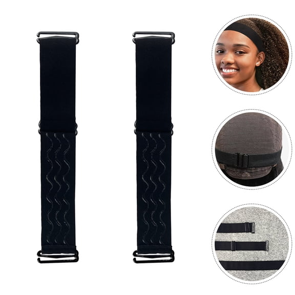 HONITANO Wig Fixation Bands 2Pcs Elastic Hair Bands for Wigs Black Color for Daily Use
