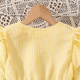 thumbnail image 6 of GBSYEWXS Outfits Sets For Teen Girls Elegant V-Neck Long Sleeve Shirt Dress Solid Color Casual Yellow Clothing Sets Size 9-10 Years, 6 of 9