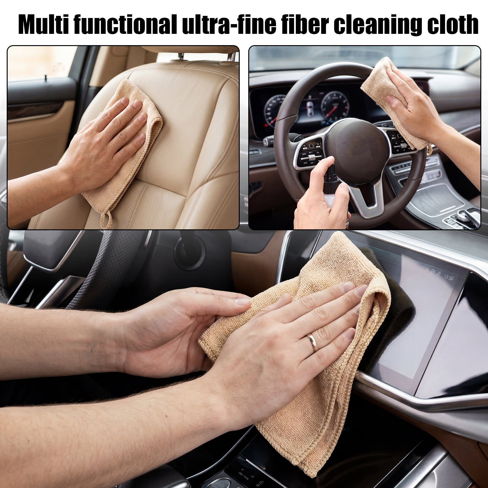 8Pcs Car Detailing Cleaning Kit Professional Car Interior Cleaning Brush with Microfiber Towel Automotive Detailing Brush for Interior Exterior Automotive