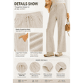 thumbnail image 3 of DOKOTOO Corduroy Pants for Womens Casual High Waisted Drawstring Wide Leg Pants Trousers with Pockets, 3 of 10