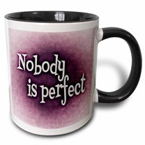 3drose, Nobody Is Perfect, 11oz Two-tone Black Mug
