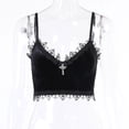 thumbnail image 1 of Moda mujer Crop Tops camisola Punk corsé camiseta sin mangas chaleco ropa de calle Negro Hugo Crop Tops chaleco camisola, 1 of 10