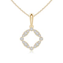 ANGARA Natural and Dot Diamond Circle Pendant in 14K Yellow Gold for Women (Size-1.75mm| Color-H| Clarity-SI2) | April Birthstone, Anniversary, Jewelry Gift for Women | Natural Diamond Necklace