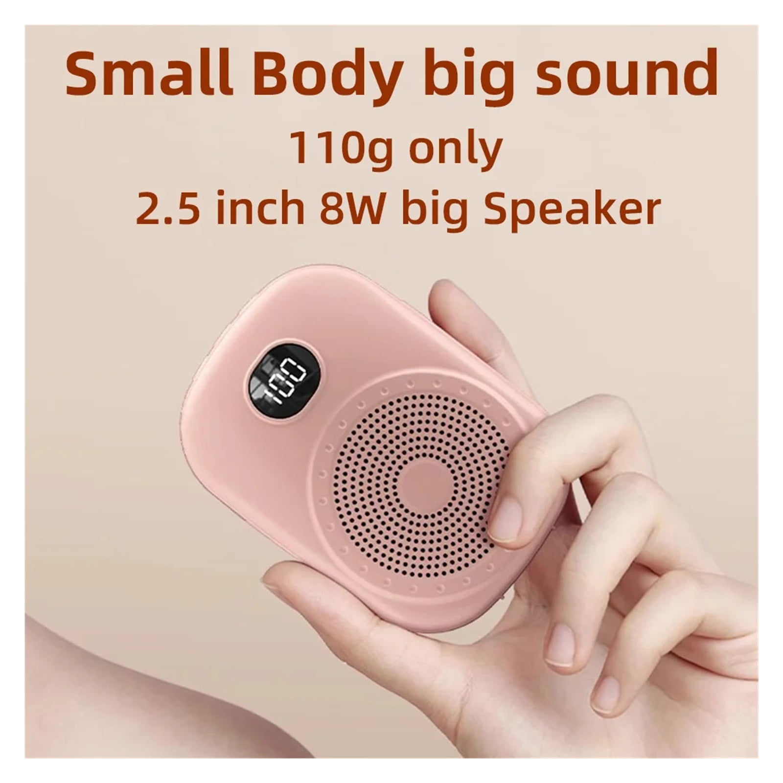 8W 4600mAh Wireless Voice Amplifier Multifunctional Portable Personal Voice Speaker With Microphone Display For Teachers Speech ,Powerful Voice Amplifier