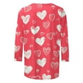 thumbnail image 5 of POTETI Women’s Valentines Clothes Romance 3/4 Sleeve T-Shirts Casual Crew Neck Love Print Gift for Girlfriend Tops, 5 of 5