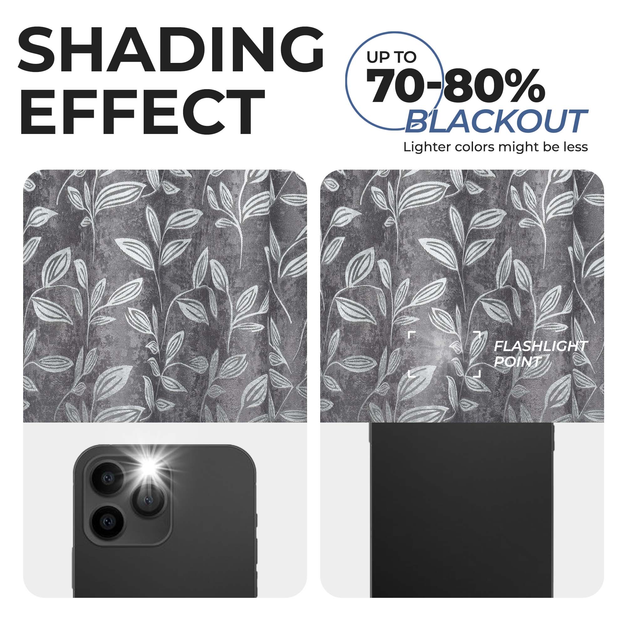 Superior Blackout Leaves Curtains Set of 2, 52x84" photo 3