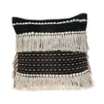 thumbnail image 2 of Black and Ivory Textured Throw Pillow, 2 of 6
