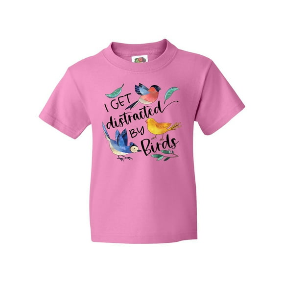 Inktastic I Get Distracted by Birds Youth T-Shirt
