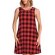 thumbnail image 1 of Fotbe Buffalo Plaid Red Black Vestido de Verano sin Mangas para Mujer – Vestido Midi Línea A, Estilo Camiseta Floral, Vestido Playero Casual y Fluido, 1 of 7